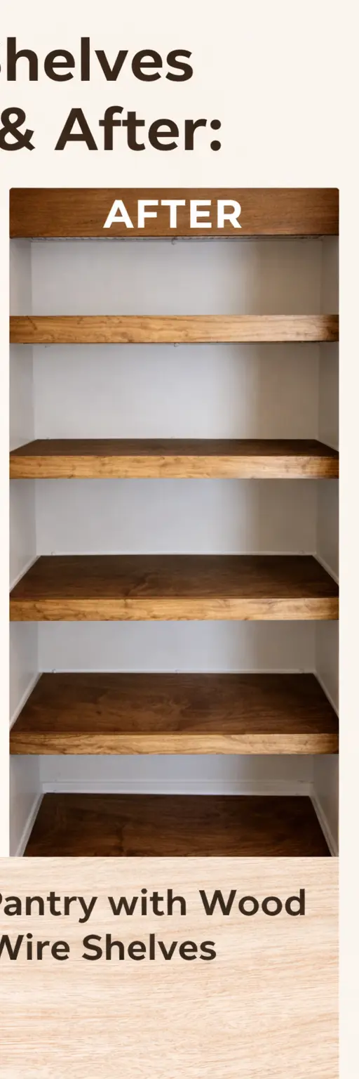 Before and after wire shelf transformation