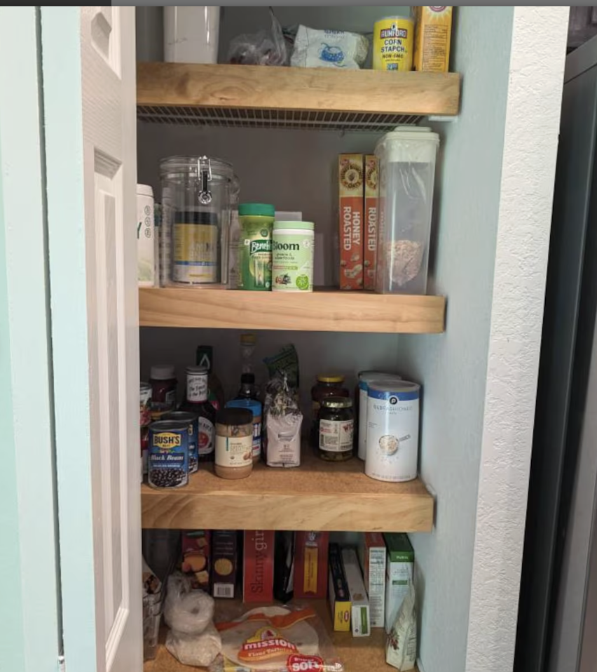 Pantry shelves installed